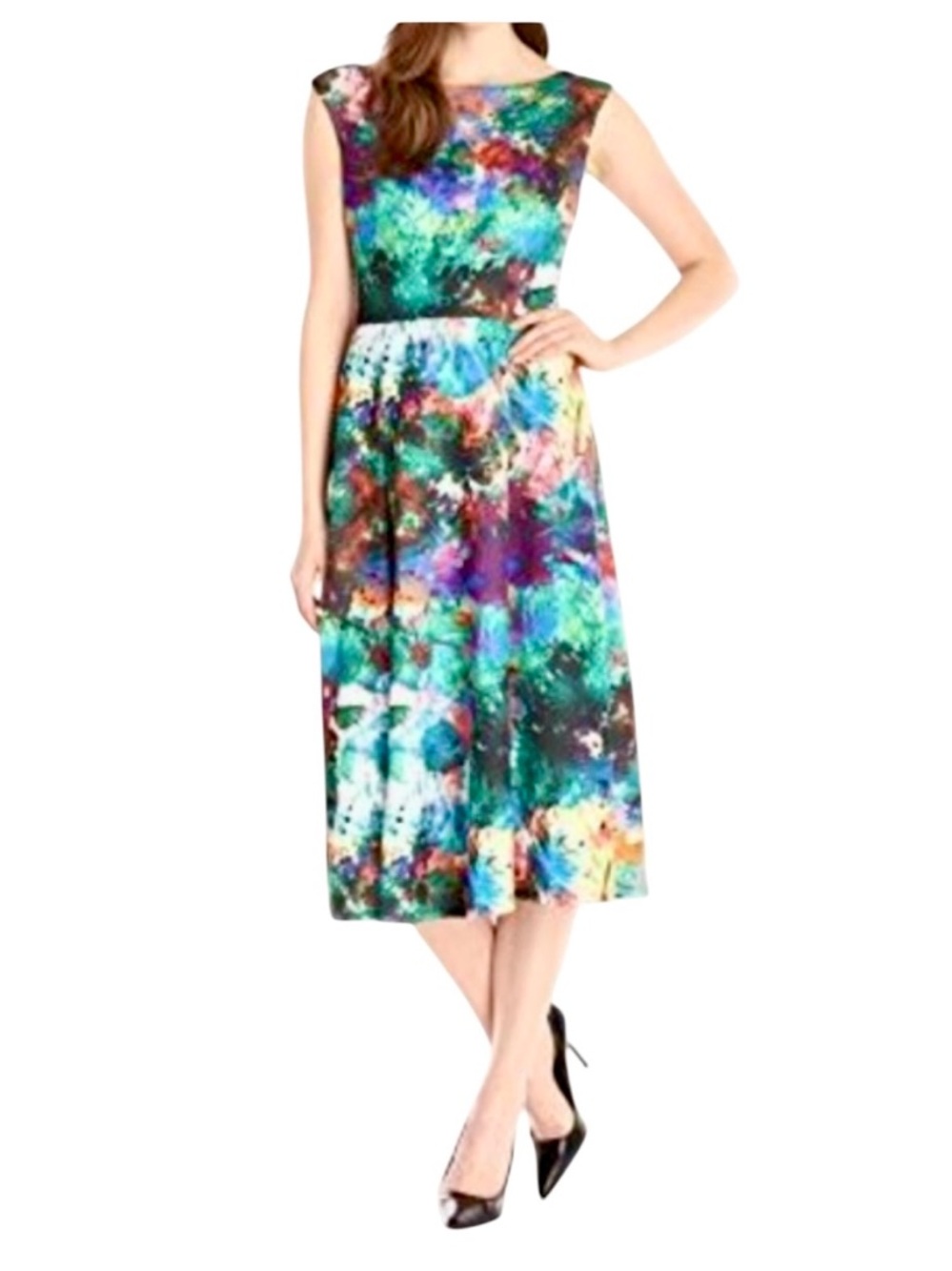 Betsey Johnson Women's size 14 Watercolor dress Fit & flare a line